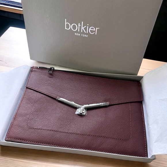 Nwt Botkier Valentina Large Leather Clutch Bag - Picture 1 of 5